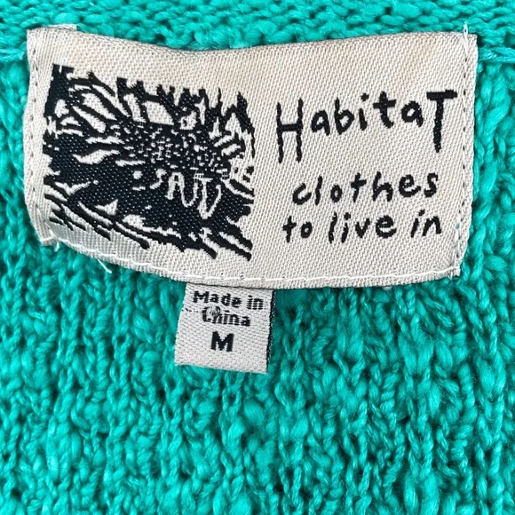 Habitat Clothes to Live In Teal Button Cardigan Sweater - Picture 7 of 9